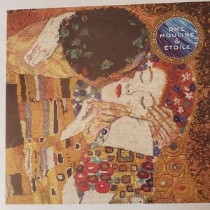 Klimt, The Kiss, DMC counted cross stitch kit
